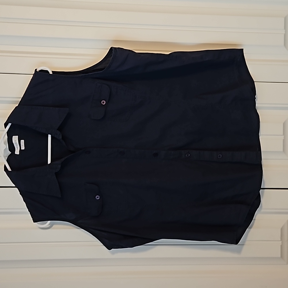 Blue cotton sleeveless top